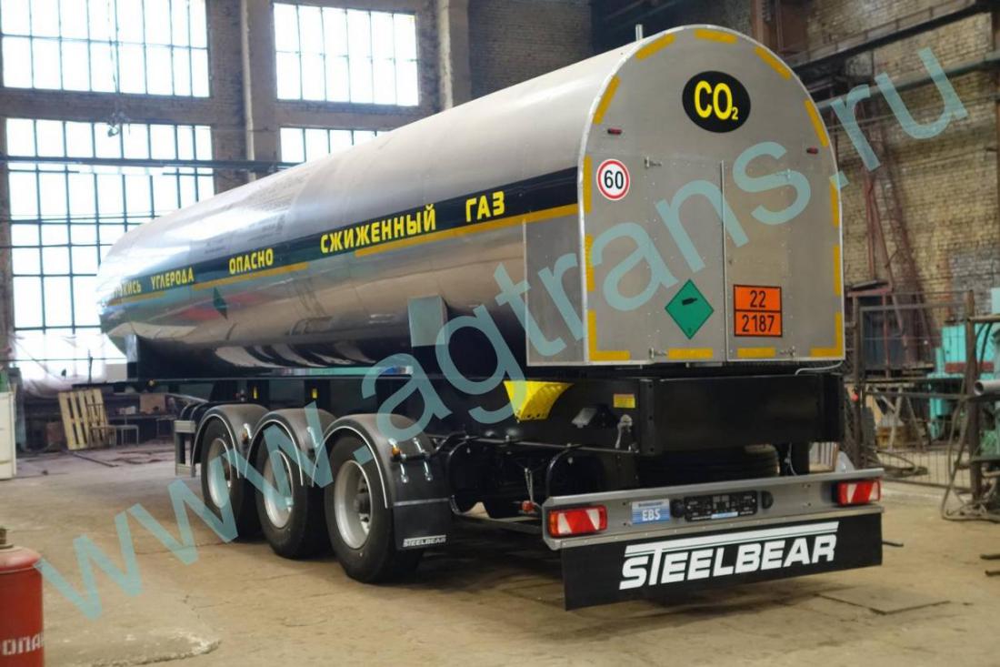 Полуприцеп-цистерна для транспортировки CO₂ ЦЖУ-18,0-2,0